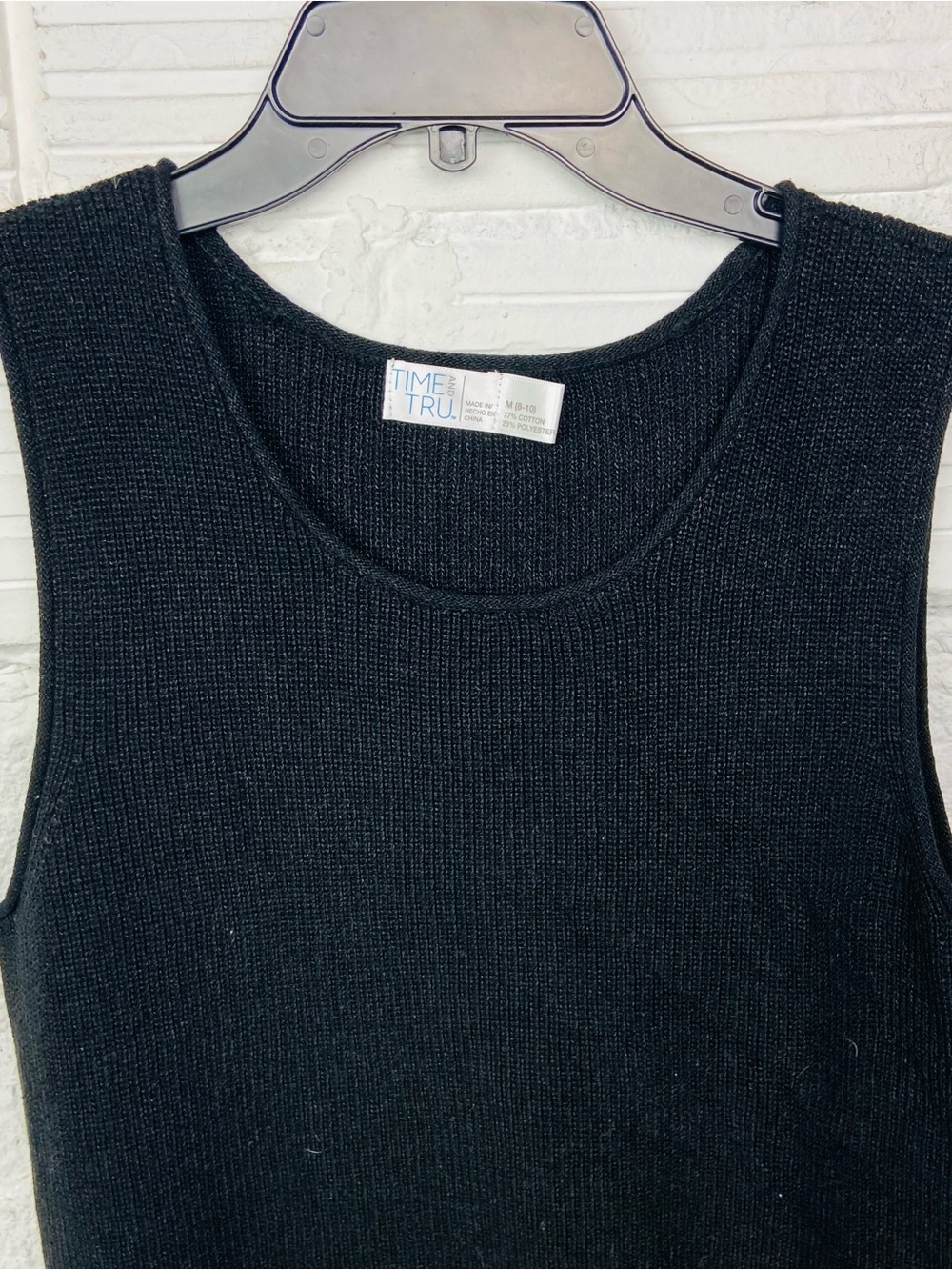 Time and Tru Black Sleeveless Knit Tank with Side Tie Detail size medium - Picture 5 of 10